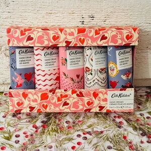 Cath Kidston WITH LOVE CASSIS & ROSE Hand Cream Set of 5 x 1 oz HOLIDAY box NEW